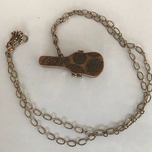 Vintage Guitar Locket Necklace